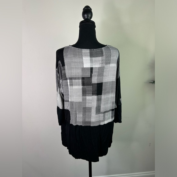 Calvin Kleini ColorBlock Long Sleeve Jersey Top Gold Zipper Sleeves sz L/XL - Picture 4 of 5